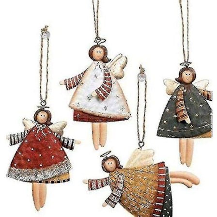 4 Metallengler Pendants Julepynt