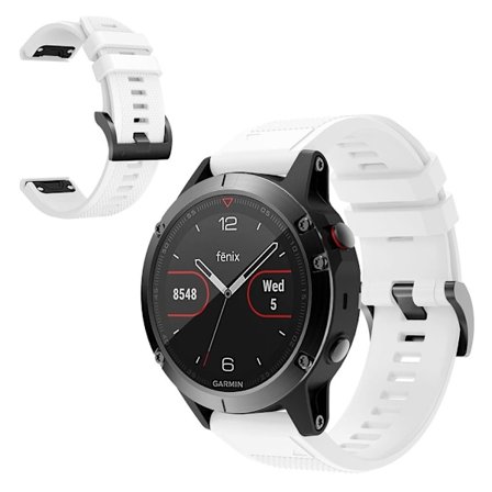 Garmin Fenix 5 durable silicone watch band - White
