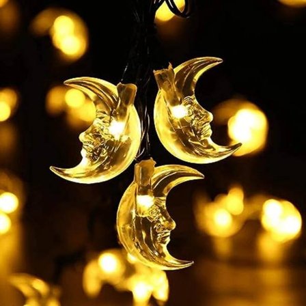 Solcelledrevne julelys 15,4 fot 20 LED solcelledrevne månelys utendørs vanntett drevne fe-lys for hjem Hagefester Terrasse Gård Juletr