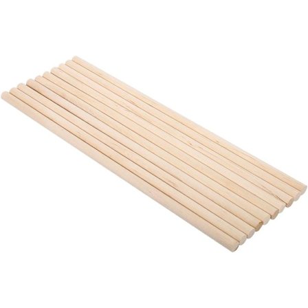 Træpinde, 10 stk. 30 cm lange gør-det-selv kunsthåndværk træpinde stangstænger søde træ træværktøj 5 størrelser (10MM*30CM)