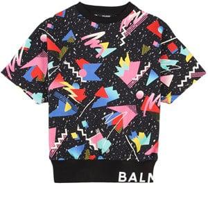 Kids - Balmain Black Abstract Print Short-Sleeved Sweatshirt 8 years - Dresses - 8 years - Black