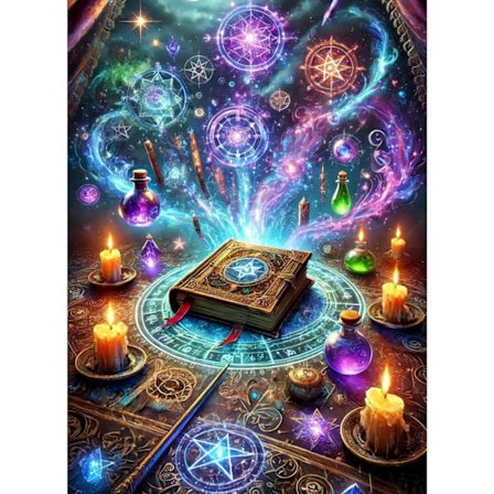 Diamantmaling og diamantmaling – 5D Full Drill Magisk Halloween DIY Kunstsett Veggdekorasjon – 30×40 cm