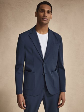 John Henric Men's Dark Blue Travel Blazer Size 48