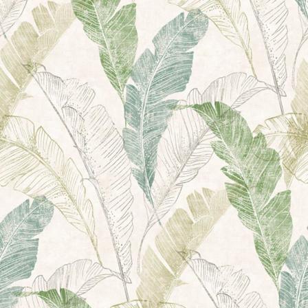 Dutch Wallcoverings Tapet Tropiska Blad Grå Och Grön Multifärg