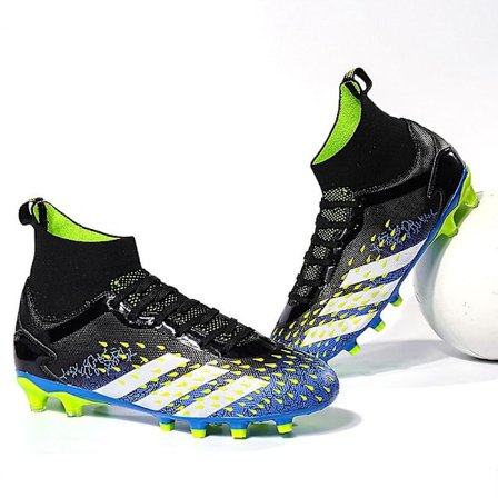 Falcon Fotbollsskor Långa naglar Vuxna studenter Brutna naglar Spelträningstränare 117 green and blue 40