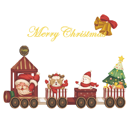 (30*60cm) Julstågsväggdekal