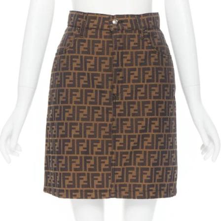 Fendi Vintage Pre-owned Polyester bottoms Brun, Dame Vintage Nederdele