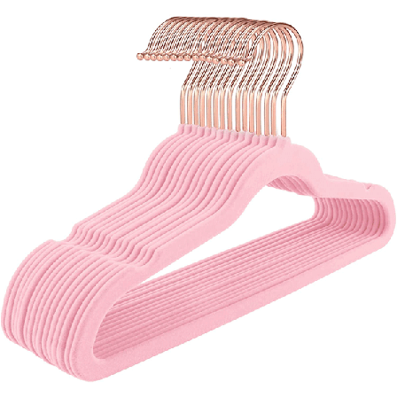 15-pakks fløyelsklærhengere for barnekles, stor lastekapasitet, for