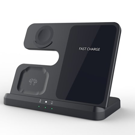 Trådlös laddare 18W 3-i-1 induktiv laddningsstation för Galaxy Watch 5 Pro/5/4/3/Active 2/1 Samsung Buds/2/Pro/Live trådlös laddning