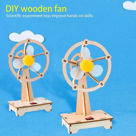 Kreativ DIY Trä Liten Fläkt Kylning Liten Fläkt Prydnad