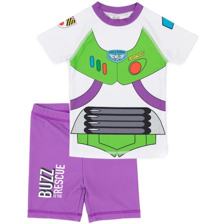 Buzz Lightyear Pojkars Rymddräkt Badkläder Set 5-6 År Vit/Grön/P