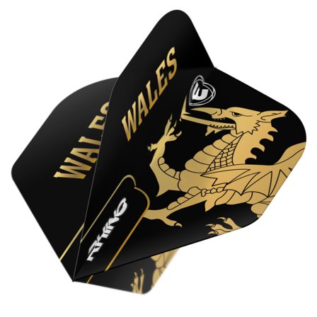 Winmau Darts Flights Standard Wales Rhino Black Gold 9 Extra Thick 3 Sets Pack Longer-lasting Flights Professional Dart Flights Replacement Flights