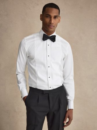 John Henric Men's Weißes Smokinghemd Slim Fit Size 36