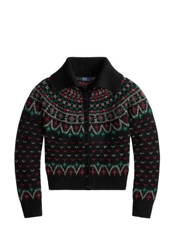 Fair Isle Wool-Blend Cardigan Black Polo Ralph Lauren