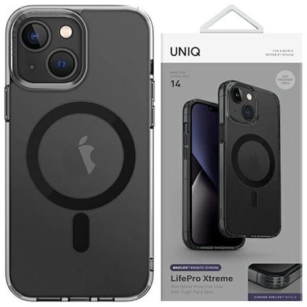 UNIQ LifePro Xtreme iPhone 14 6.1 deksel Magclick Lader svart/røyk frost