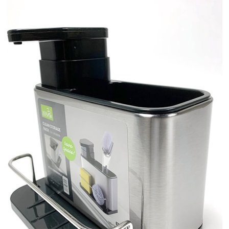 Go Go Gadget - "Köksorganisatörer i rostfritt stål: Diskställ, Disktrasahållare, Droppbricka, Tvåldispenser."