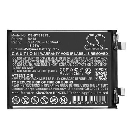 Batteri for smarttelefon, mobil for VIVO V2344A, S18 Pro