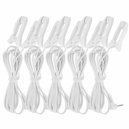 5 stk 2,5 mm øreklips elektrodetråd tilkoblingskabel for digital TENS massasjemaskin