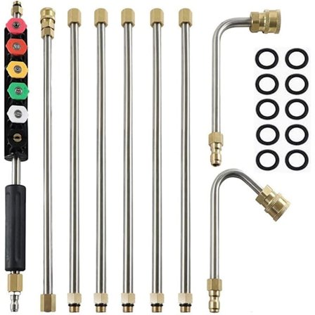Høytrykksspylerforlengelseslanse 4000 PSI Teleskopisk erstatningslansespisser Rengjøringsverktøy for vasking av overlys
