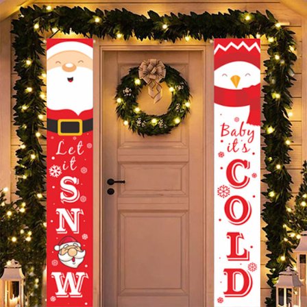 Julbanderoll Juldekoration Röd Verandaskylt från Välkommen God Jul och Juldekoration