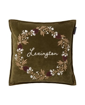 Lexington Wreath kuddfodral i ekologisk bomullssammet