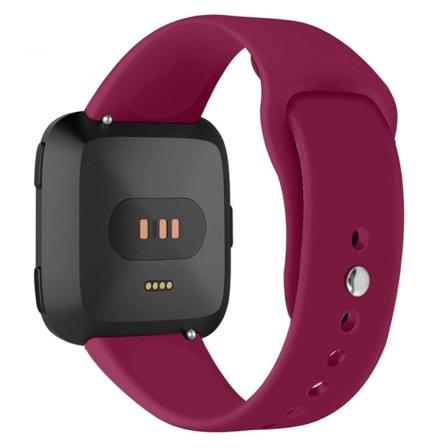 Fitbit Versa Lite klockband av silikon - Storlek: L / Vinröd Röd