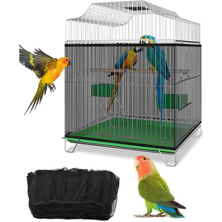 Fuglebur Mesh Cover - Universal Fuglebur Cover - Fuglebur Stænkskærm - Frøopsamler - Støvdække til Fuglebur - Fuglebur Cover Skørt