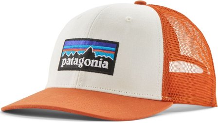 Patagonia P-6 Logo Trucker Hat White w/Redtail Rust