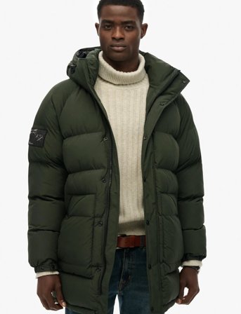Superdry Xpd Longline Baffle Parka - Green - XL