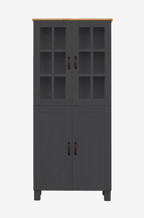 Loft24 - Baderomsskap Alby Høy 2 glassdører og 2 tredører - Grå - Baderomsmøbler - Fra Homeroom