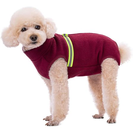 Polar Fleece Frakke til Hunde, Helkropsjakke, Hunde Onesie Med D Ring Reflekterende Jumpsuit