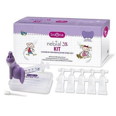 Nebial 3% Kit Soluzione Ipertonica Acido Ialuronico + Spray-sol
