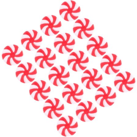 50 st julgransprydnader i form av lollipop, röd och vit