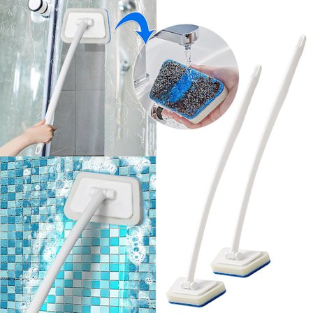 Fjernelse af badekar børste multifunktionelle væg fliser børste vindue glas svamp rengøring børste lang håndtag dekontaminering gulv børste 2stk(