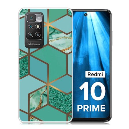 Marmormotiv Xiaomi Redmi 10 Prime / Xiaomi Redmi 10 skal - Blågrön Marmorplatta