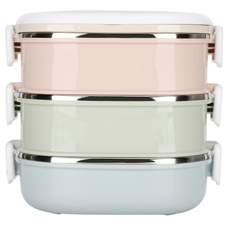 Lunchlåda Bärbar Rostfritt Stål Isolerad Termisk Matbehållare för Student Barn Arbete 3 Lager 2700ml