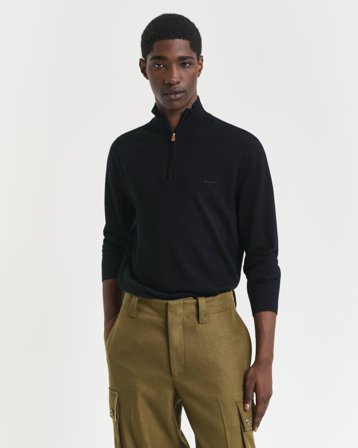 GANT Herren Troyer aus extrafeiner Merinowolle (XXL) Schwarz Grau