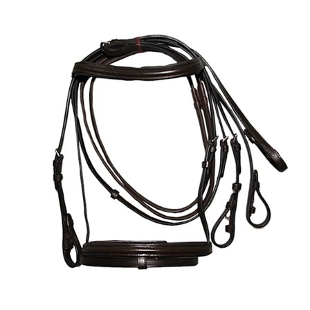 Hy Padded Flash Bridle med gummigrepp tyglar Cob Brun