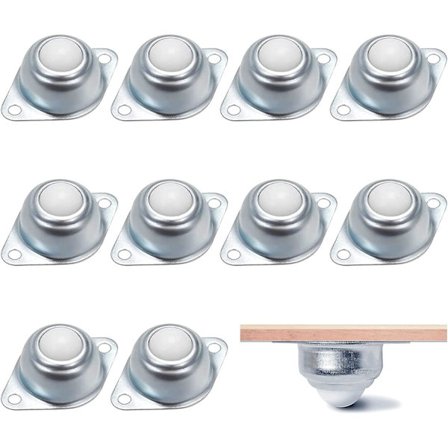 Leje Nylon Kugle, 10 stk. Universal Stålkugle Rulle Kugle Hjul, Hjul Nylon Små Castor Hjul, Kugleoverføringsleje til Møbler