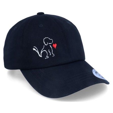 Iconic - Svart unconstructed Keps - For Dog Lovers Black Dad Cap @ Hatstore