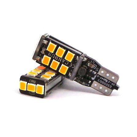 2 st LED-lampor T10 W10W 10-18V 560lm CANBUS orange