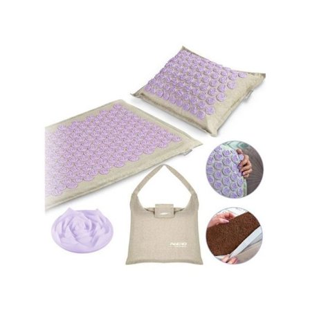 Akupressurmatta med taggar Neo-Sport NS902 - grå-lavendel