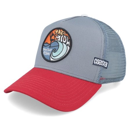 Coastal - Grey - trucker - Cap - The Glow Red/Grey Coastal Trucker - Hatstore