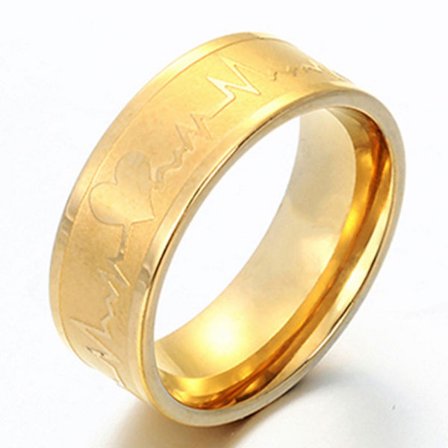 Rostfritt stål ring 8mm kärlek