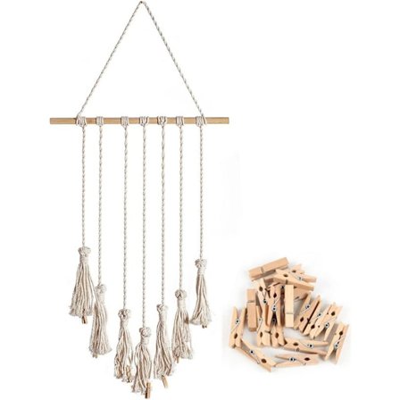 Bohemisk fotodisplay Väggdekoration Nordisk gobeläng Handvävd bomullsrep