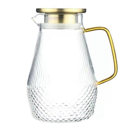 Kanne, 1600ml/54oz Vannkanne, glasskanne med lokk, varmebestandig borosilikatglasskanne