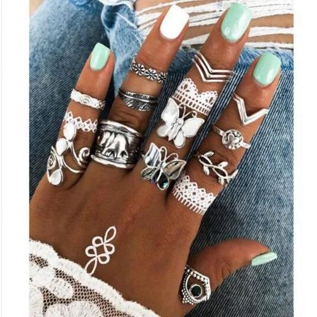 NY-Ring Set Trend Personlighet Fjäril Ring Set Kombination Ring 12