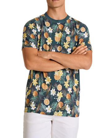 Lindbergh Juicy AOP o-neck tee S/S Överdelar Herr Grön S