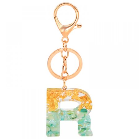 Dame nøkkelring med stor bokstav, bokstav nøkkelring, sjarm nøkkelring, veske sjarm