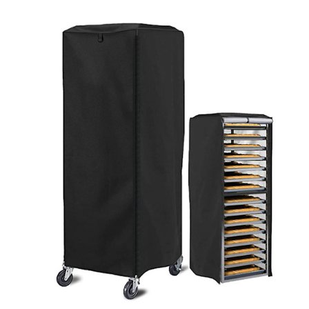 Panne-/Bollepannevogn-trekk, Kraftig Vanntett Støvtett Brødvogn-trekk, Bakerivogn-trekk for 20-lags Bakeplate/Bollepannevogn. (Svart, 23" B x 28" D x